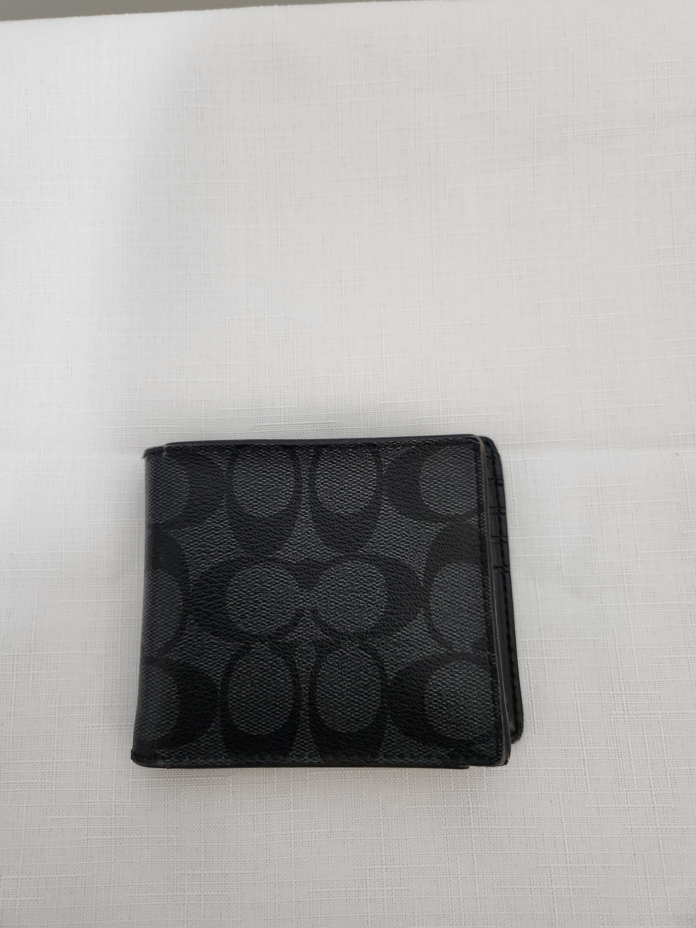 Coach Men's Signature Canvas Billfold Wallet In Charcoal/Black